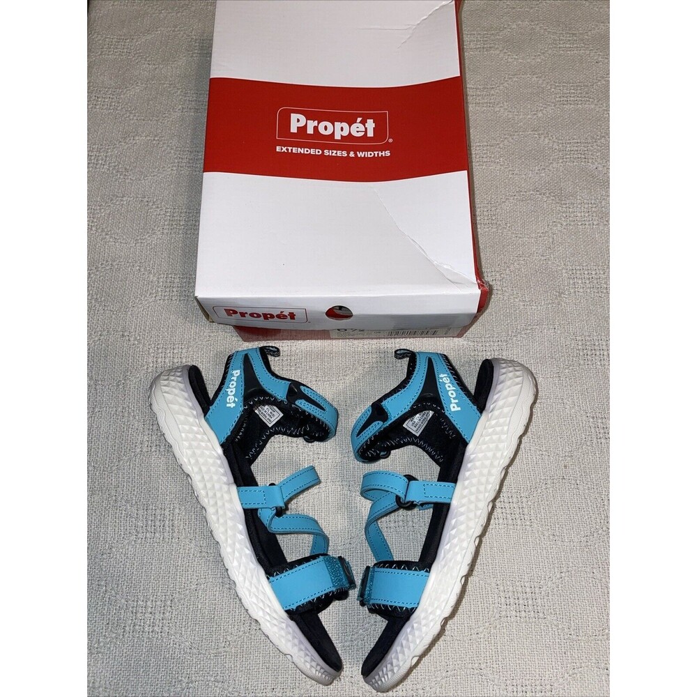 Propet Women’s Sport Sandals Size 6.5 W Blue White Athleisure Outdoors Comfort